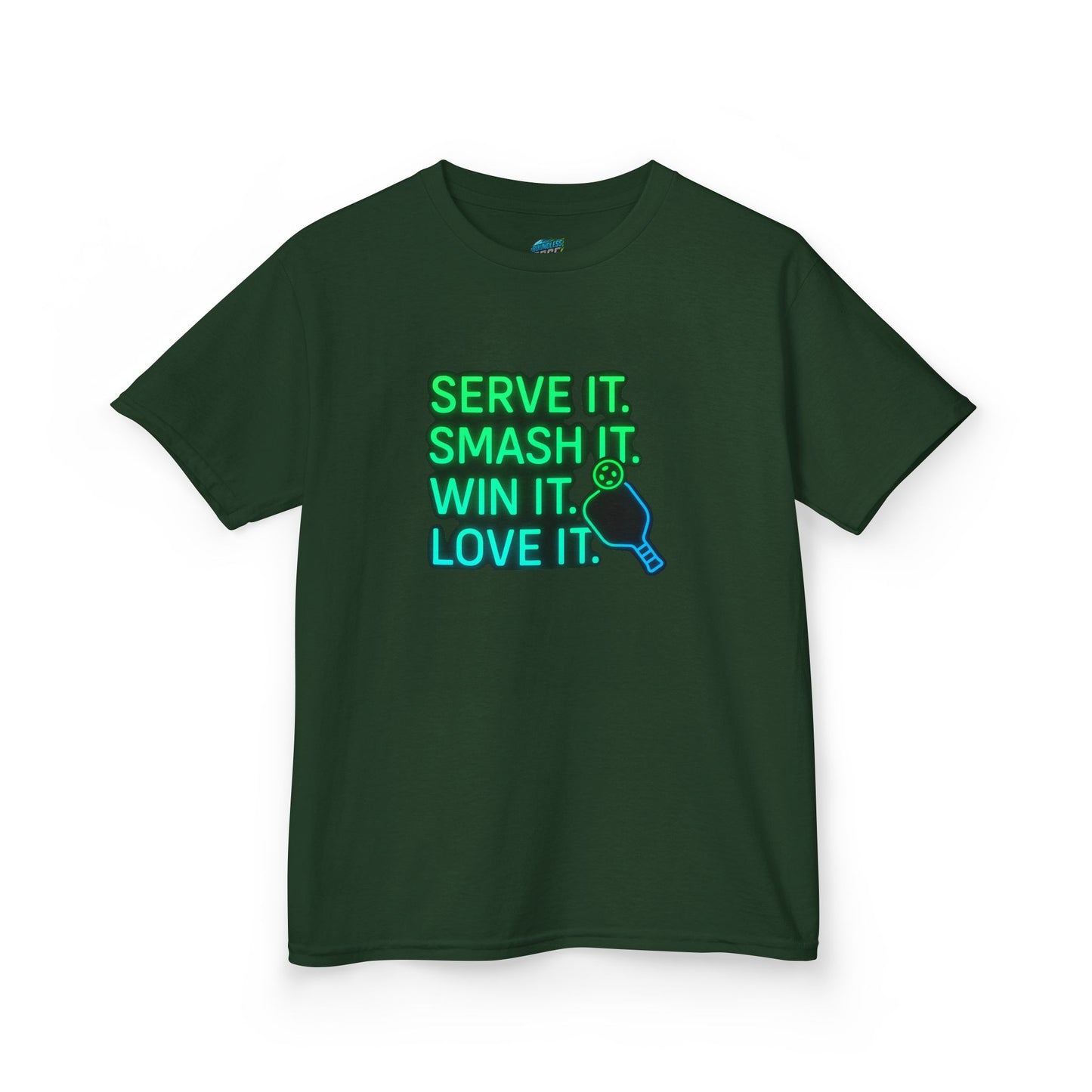 Serve it. Smash it. Win it. Love it. Pickleball Boys' Heavy Cotton T-Shirt