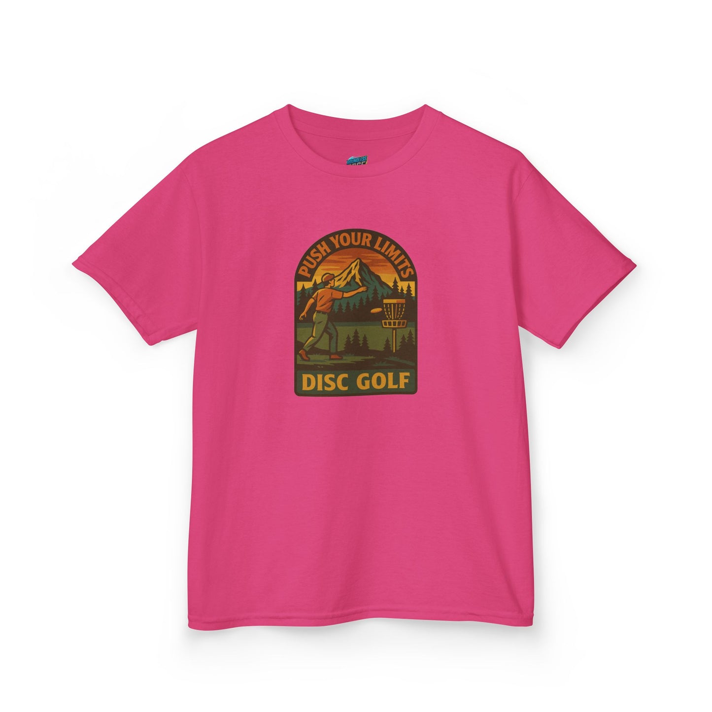 Push Your Limits Disc Golf Classic Boys' Heavy Cotton T-Shirt