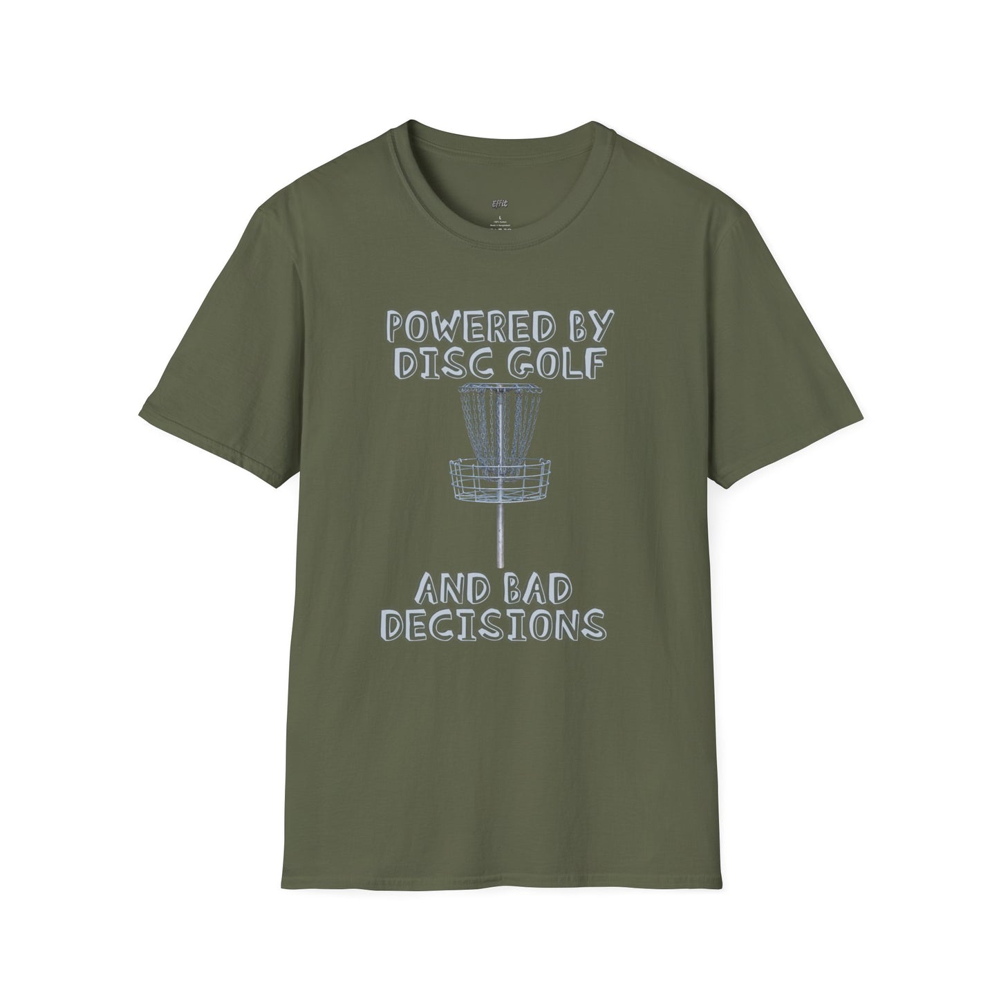 Powered By Disc Golf and Bad Decisions Men's Basic T-Shirt