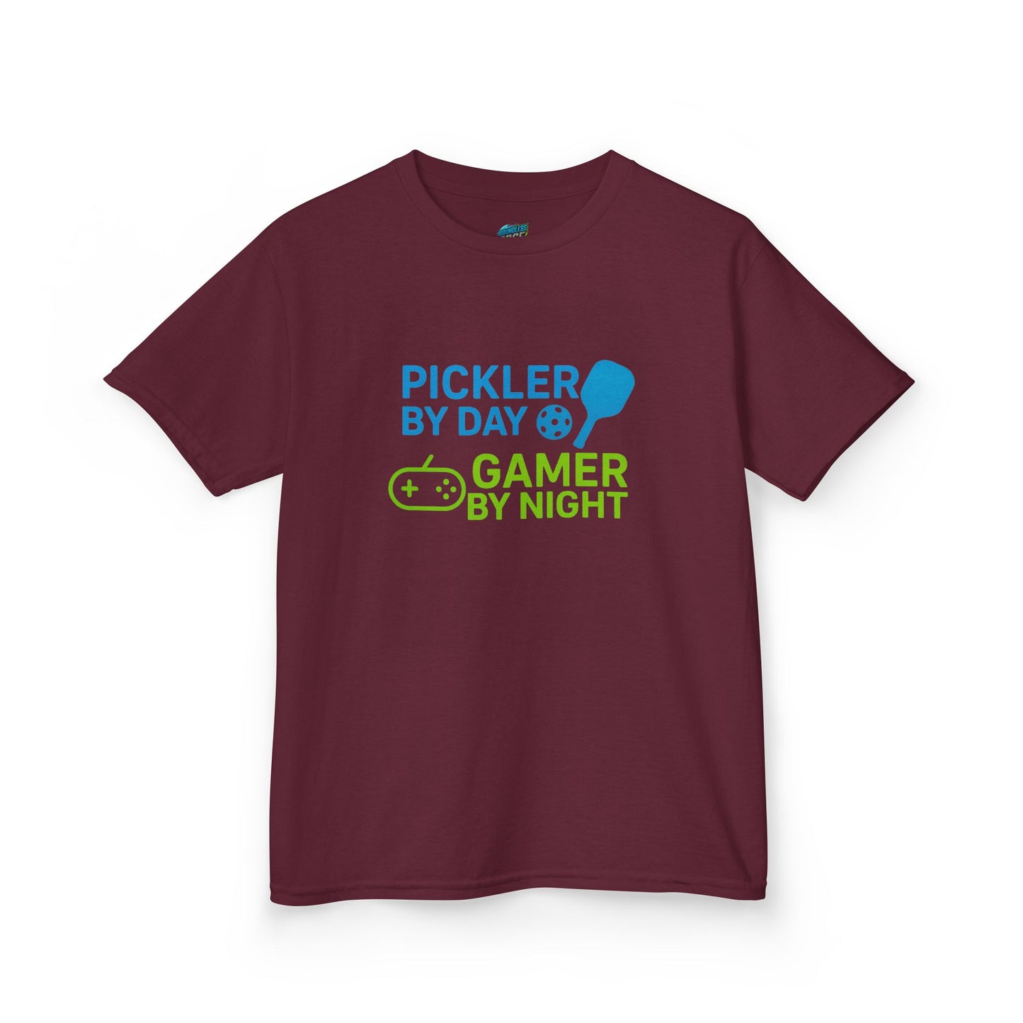 Pickler by Day, Gamer by Night Pickleball Girls' Heavy Cotton T-Shirt