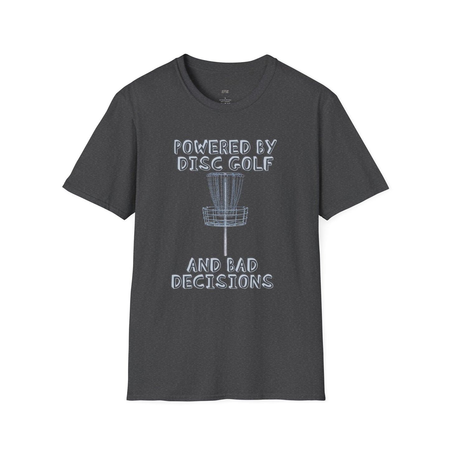 Powered By Disc Golf and Bad Decisions Men's Basic T-Shirt