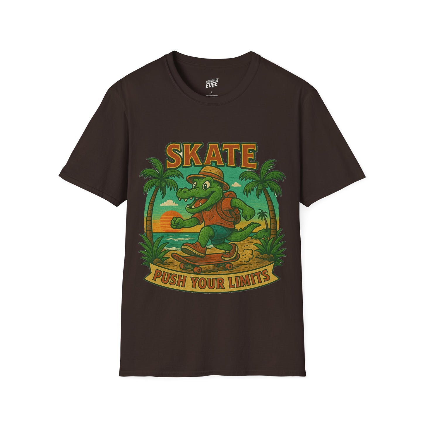 Gator Vibes Skateboarding Edition Men's Basic T-Shirt (Push Your Limits)