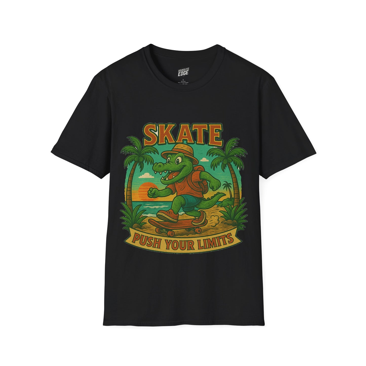 Gator Vibes Skateboarding Edition Men's Basic T-Shirt (Push Your Limits)