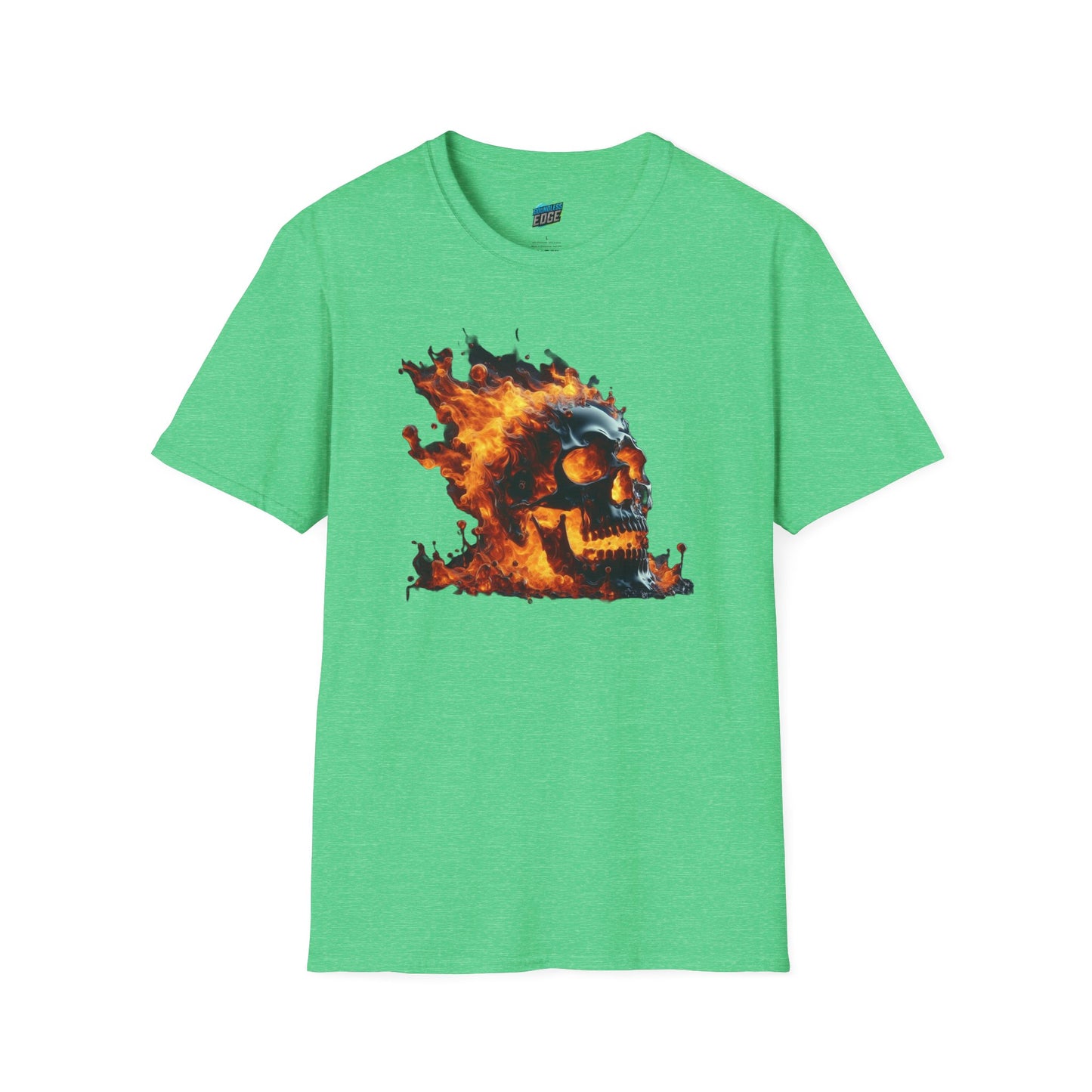 Flaming Skull Horror Men's Basic Softstyle T-Shirt
