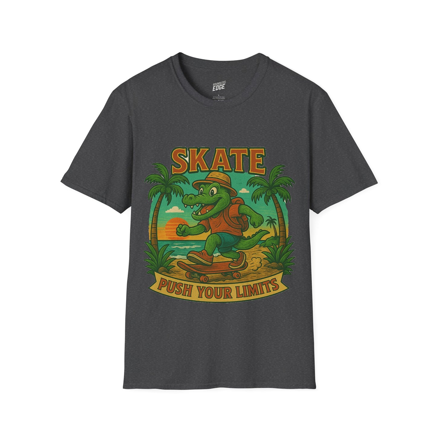Gator Vibes Skateboarding Edition Men's Basic T-Shirt (Push Your Limits)