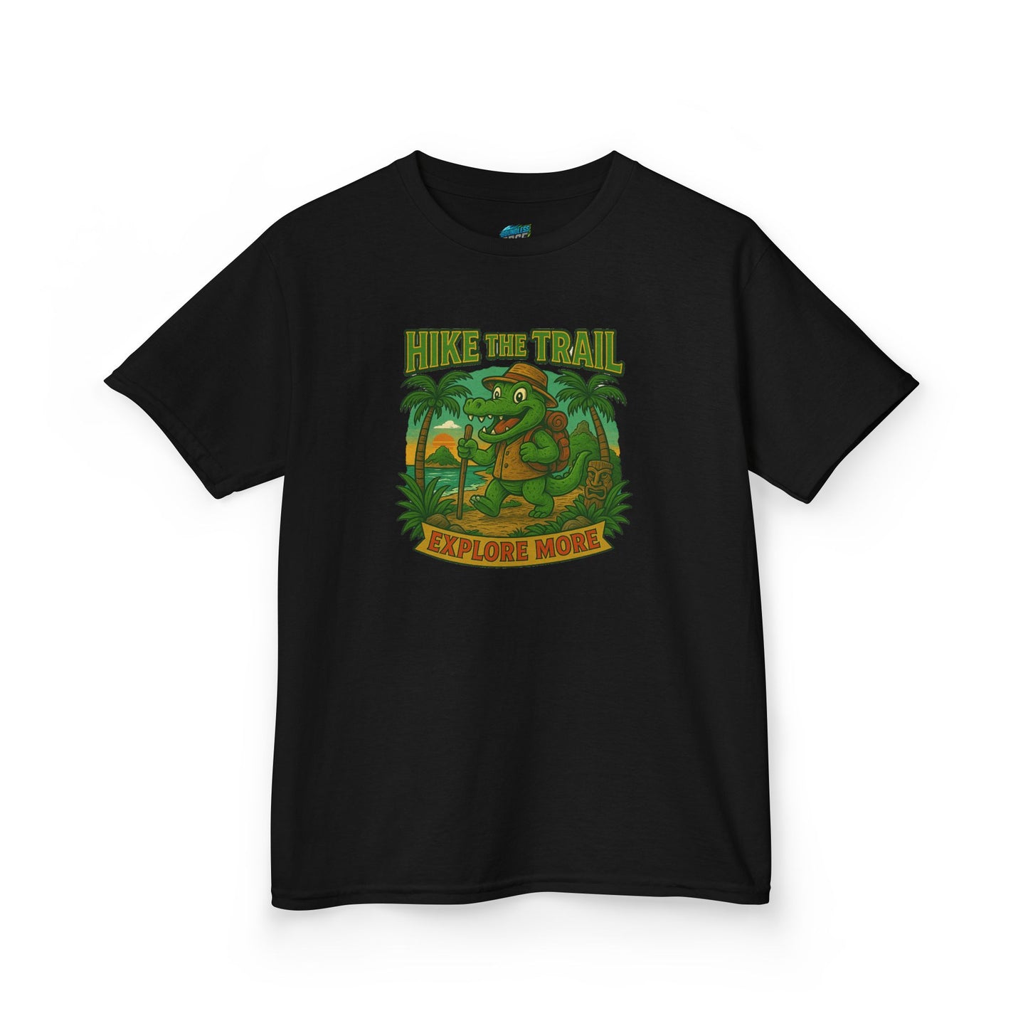 Hike the Trail - Explore More Hiking Gator Boys' Heavy Cotton T-Shirt