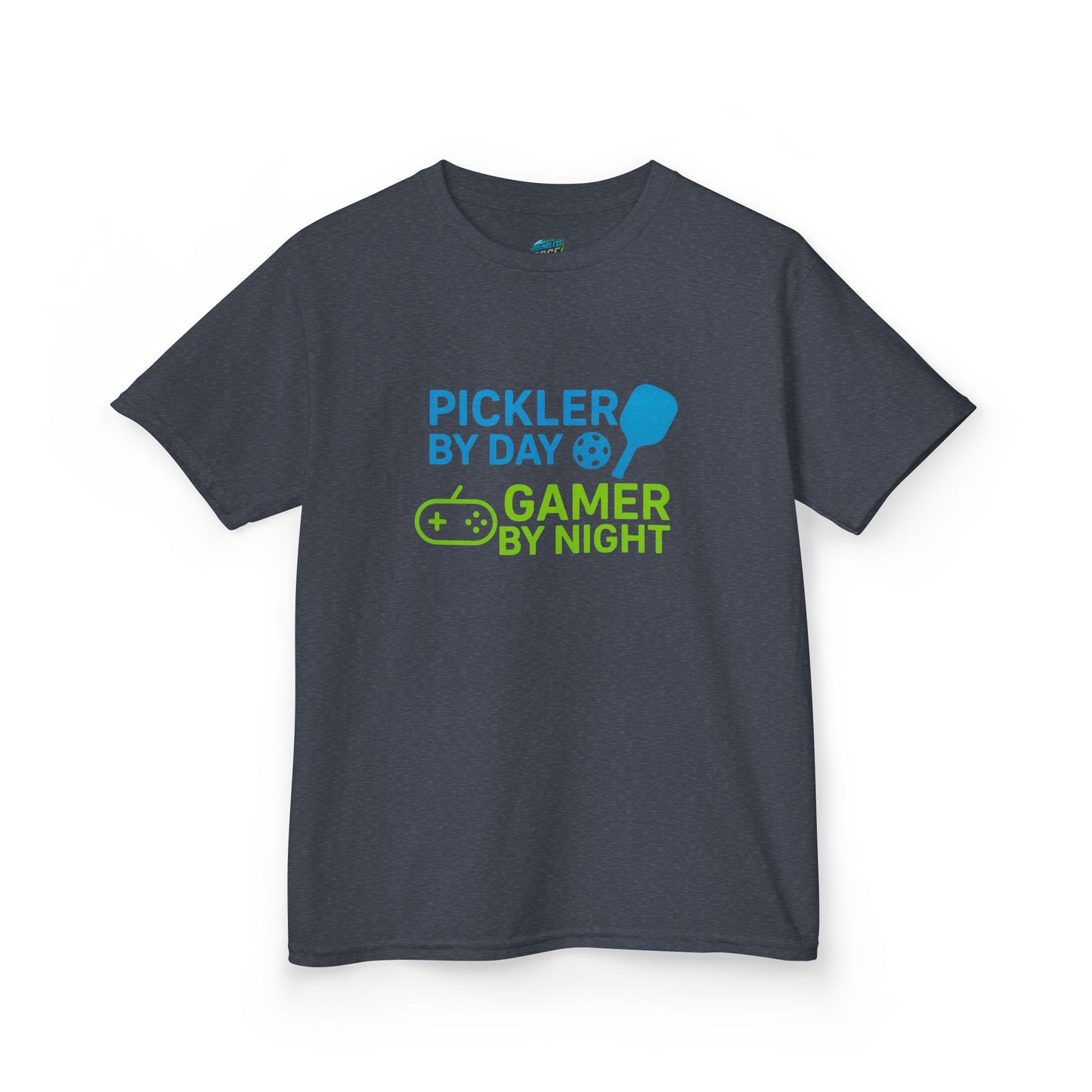 Pickler by Day, Gamer by Night Pickleball Girls' Heavy Cotton T-Shirt
