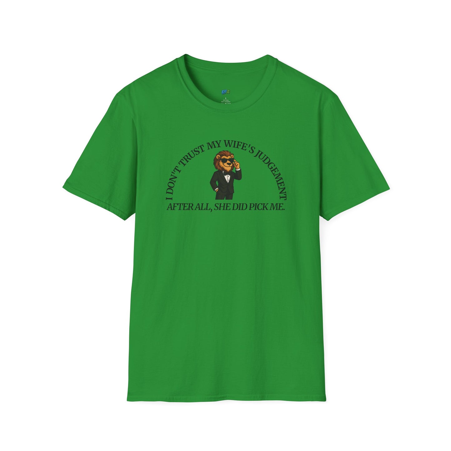 I Don’t Trust My Wife’s Judgement Tuxedo Lion Humor Men's Basic T-Shirt