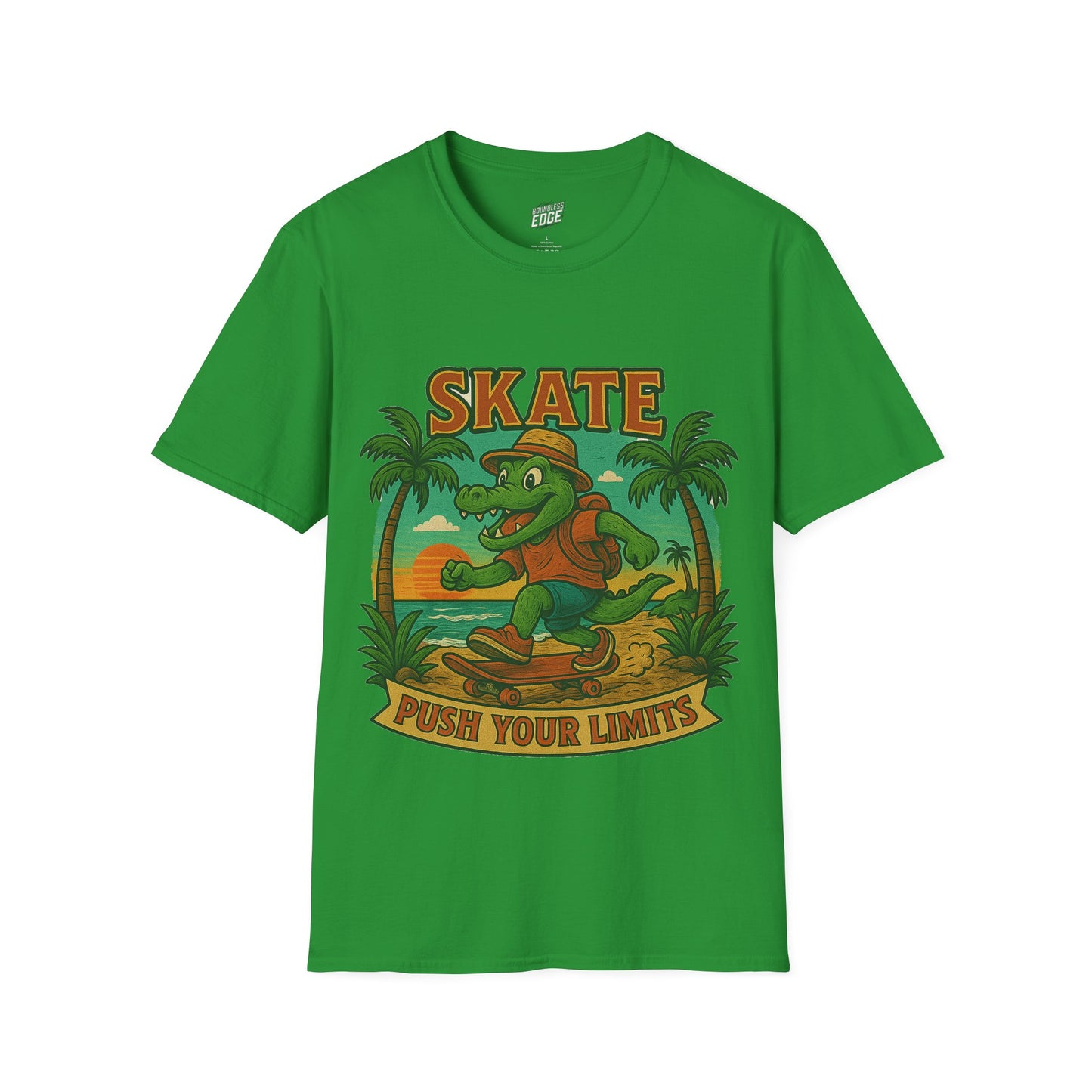 Gator Vibes Skateboarding Edition Men's Basic T-Shirt (Push Your Limits)
