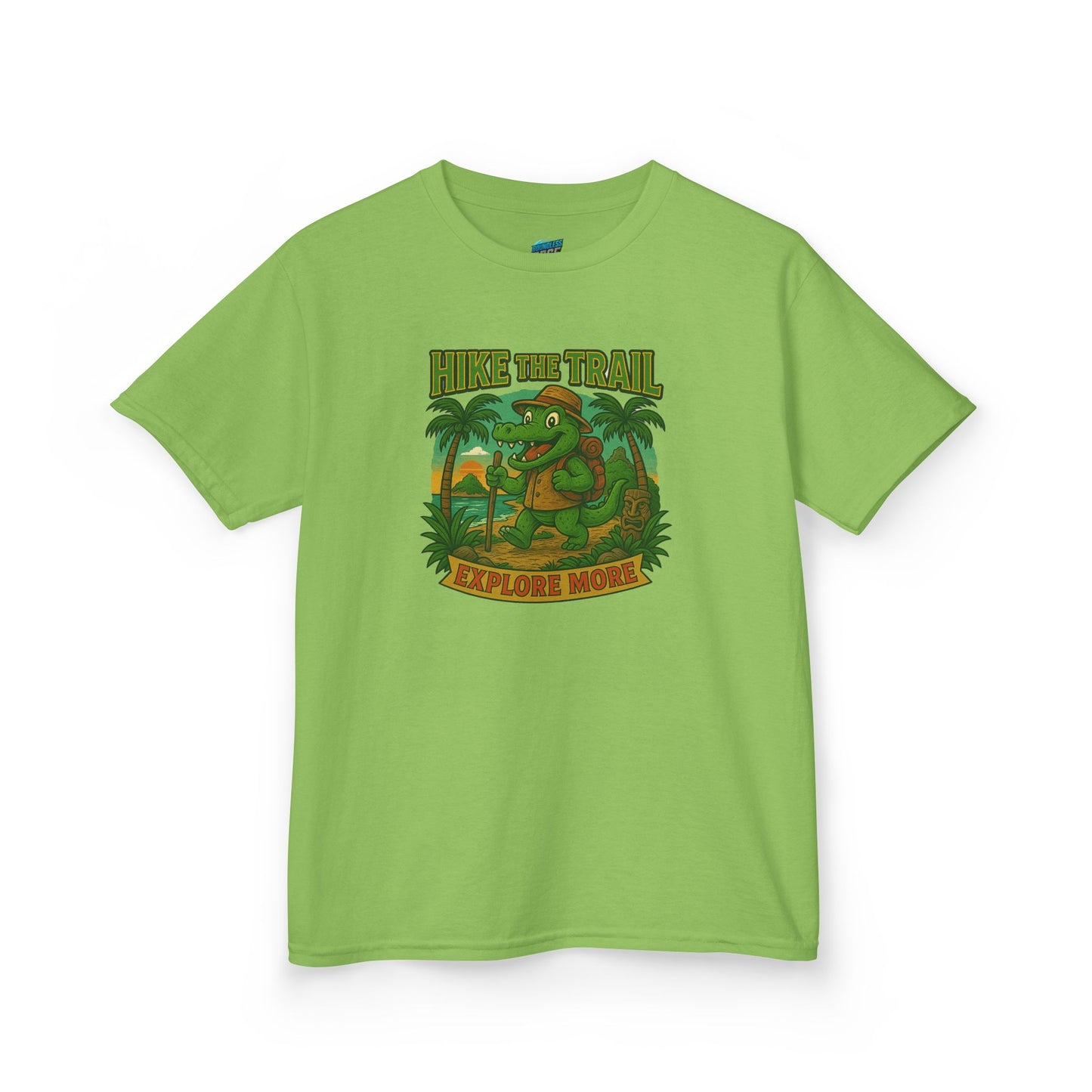 Hike the Trail - Explore More Hiking Gator Girls' Heavy Cotton T-Shirt