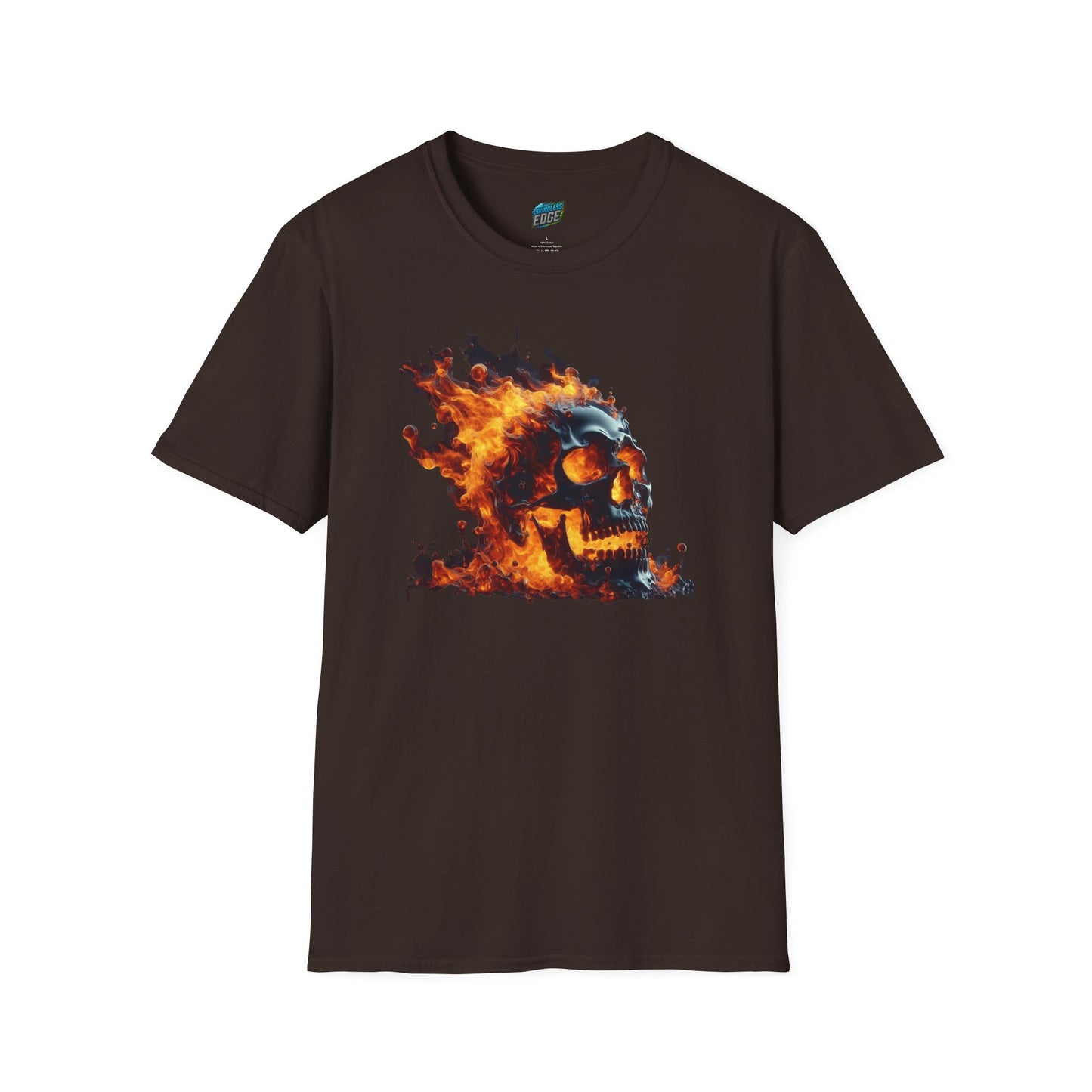 Flaming Skull Horror Men's Basic Softstyle T-Shirt