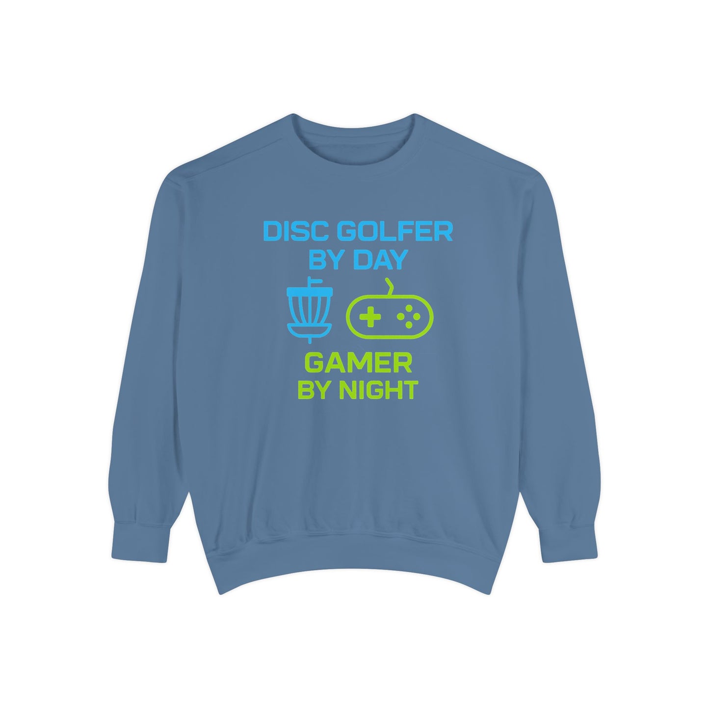 Disc Golfer by Day, Gamer by Night Men's Premium Relaxed Fit Crewneck Sweatshirt