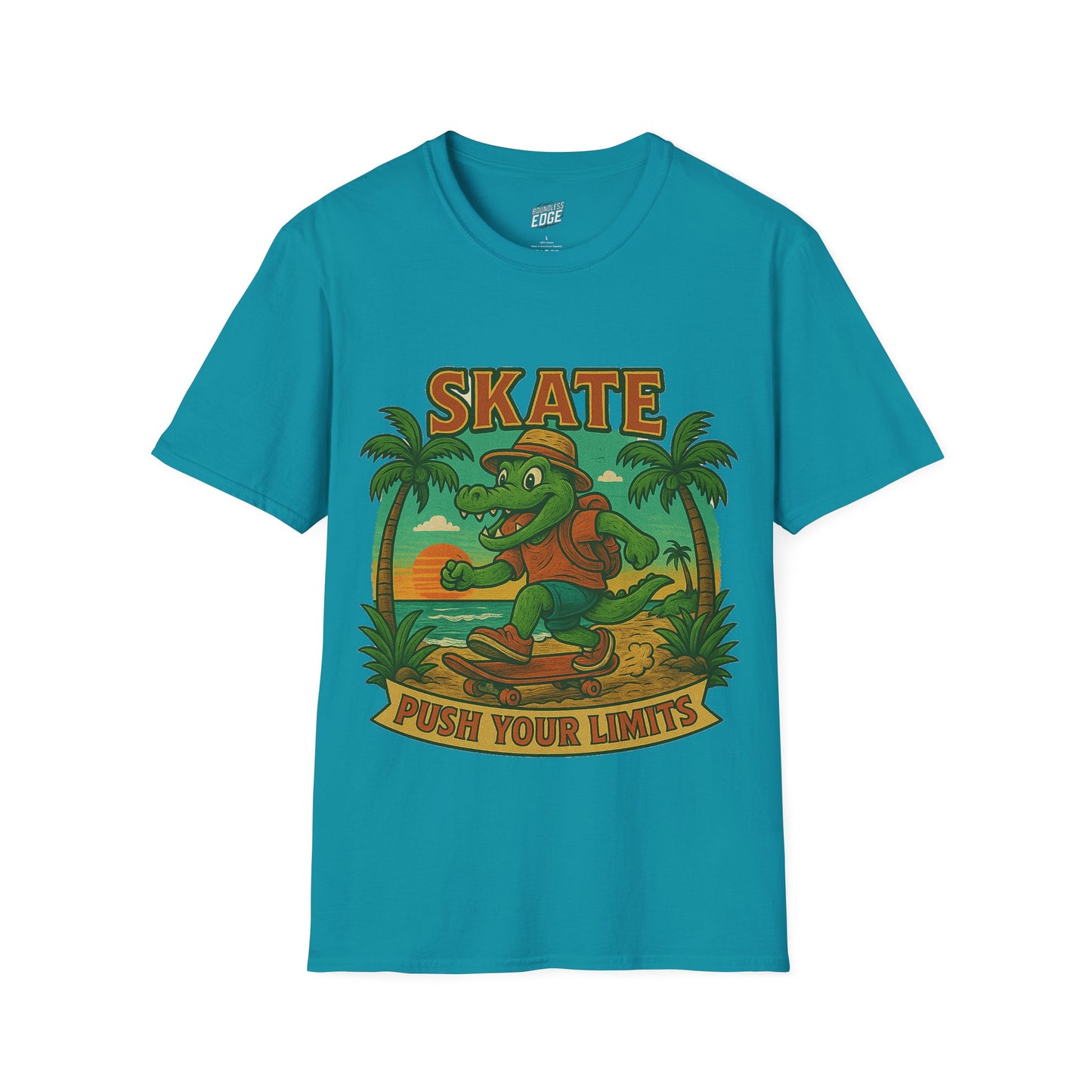 Gator Vibes Skateboarding Edition Men's Basic T-Shirt (Push Your Limits)