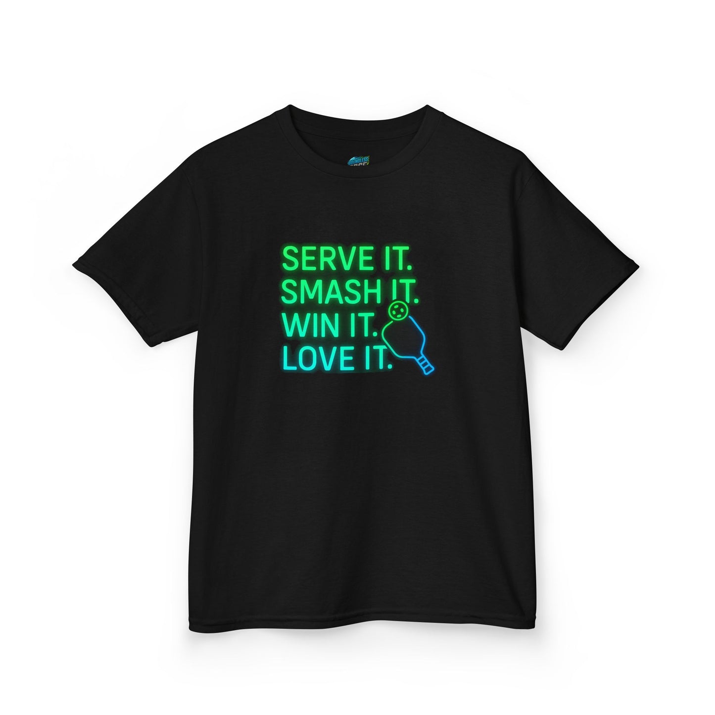 Serve it. Smash it. Win it. Love it. Pickleball Boys' Heavy Cotton T-Shirt