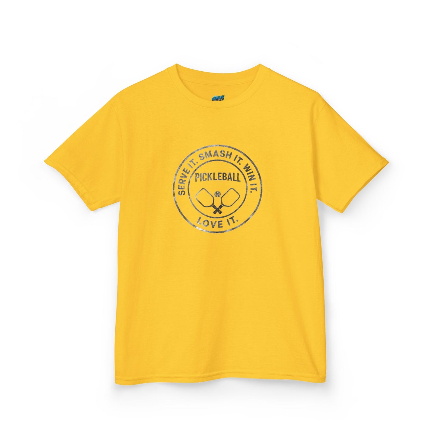 Serve it. Smash it. Win it. Love it. Round Pickleball Boys' Heavy Cotton T-Shirt