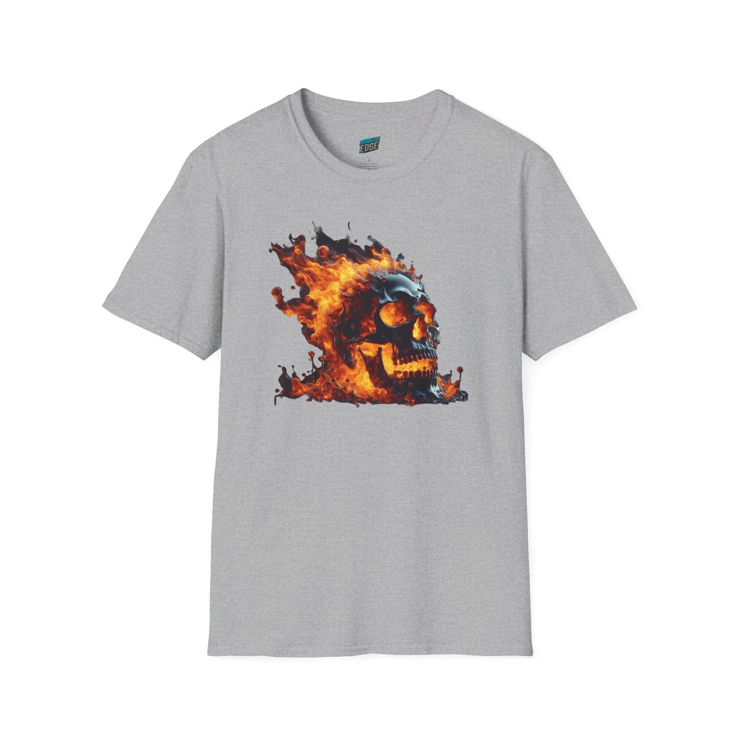 Flaming Skull Horror Men's Basic Softstyle T-Shirt