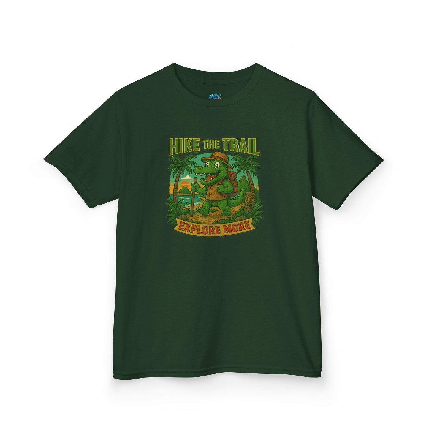Hike the Trail - Explore More Hiking Gator Girls' Heavy Cotton T-Shirt