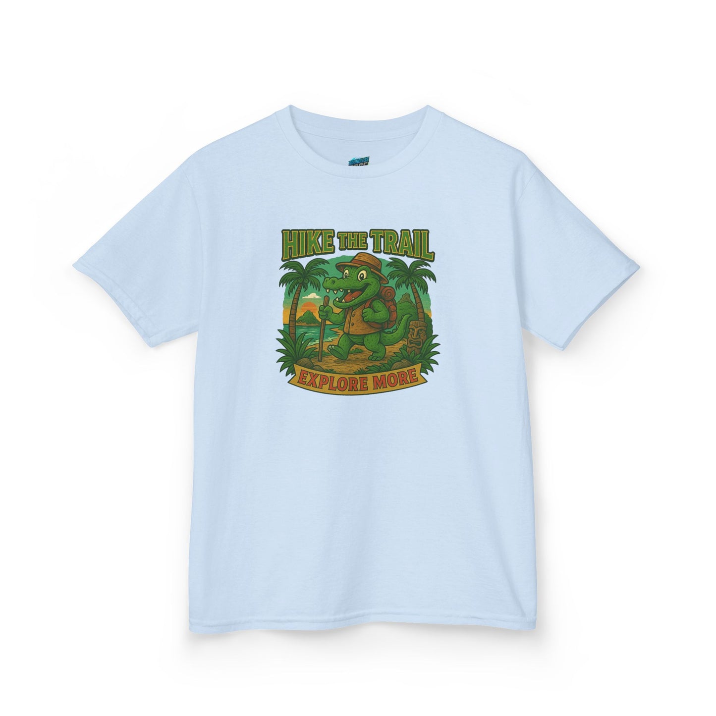 Hike the Trail - Explore More Hiking Gator Girls' Heavy Cotton T-Shirt