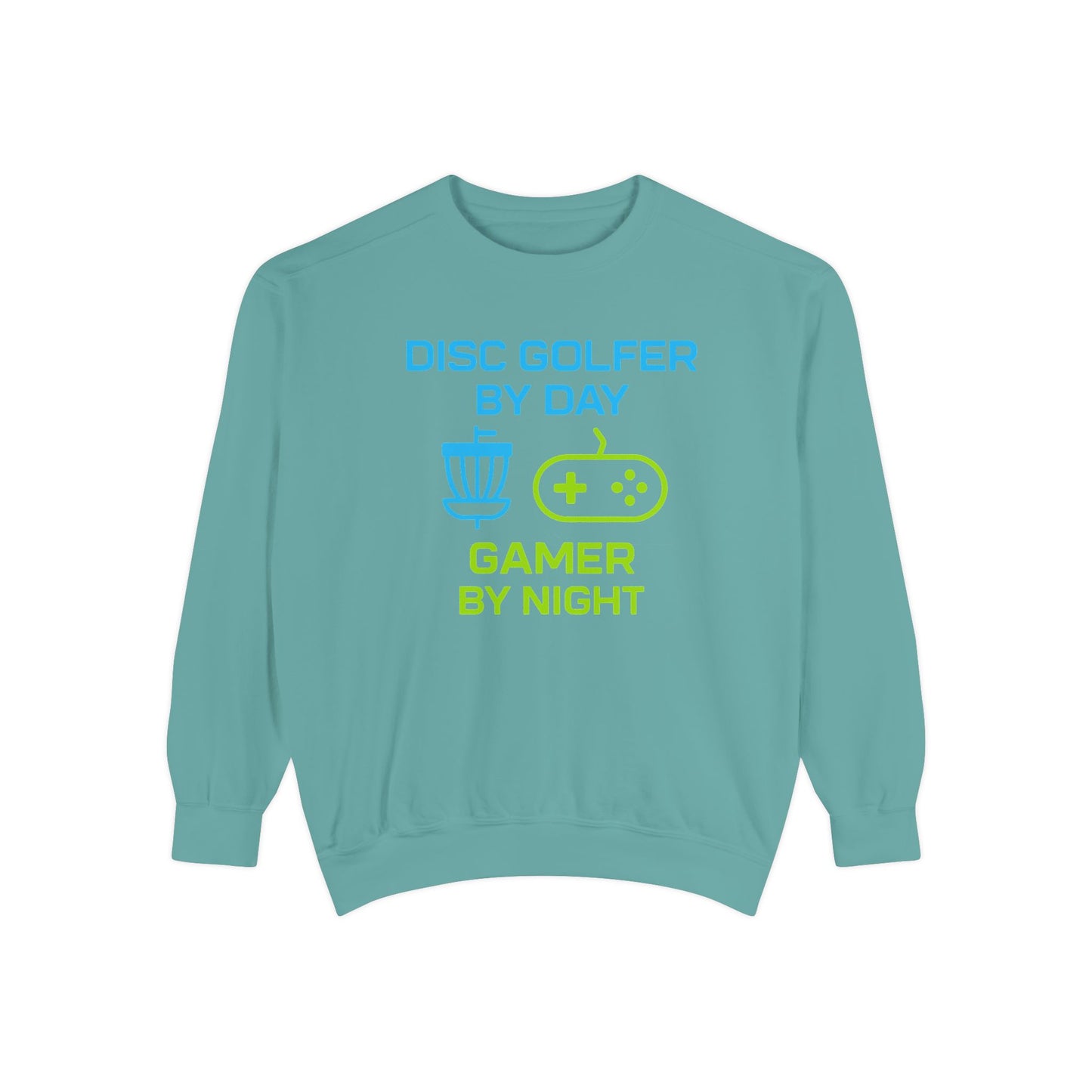 Disc Golfer by Day, Gamer by Night Men's Premium Relaxed Fit Crewneck Sweatshirt