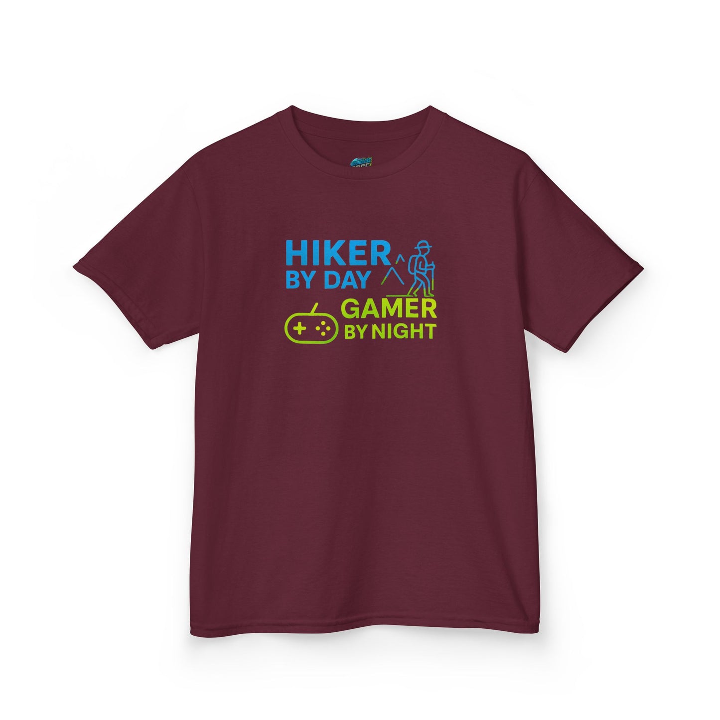 Hiker by Day, Gamer by Night Hiking Girls' Heavy Cotton T-Shirt