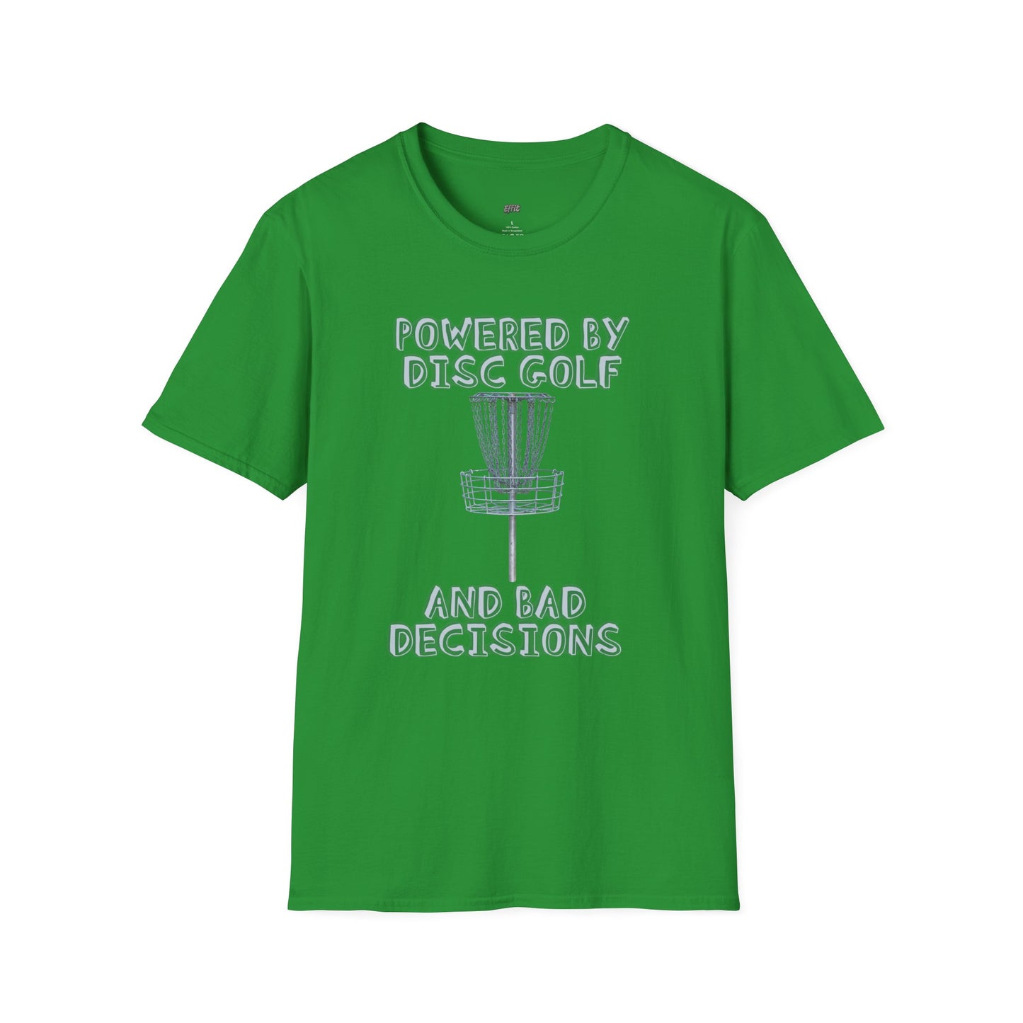 Powered By Disc Golf and Bad Decisions Men's Basic T-Shirt