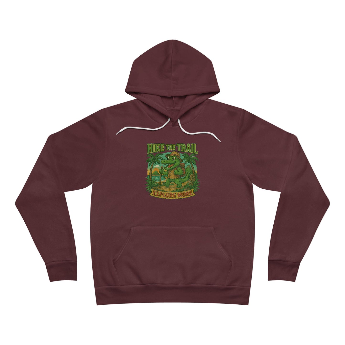 Hike the Trail - Explore More Hiking Men's Premium Fleece Pullover Hoodie Sweatshirt