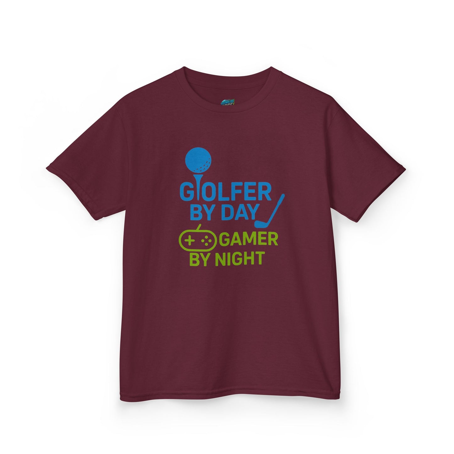 Golfer by Day, Gamer by Night Boys' Heavy Cotton T-Shirt