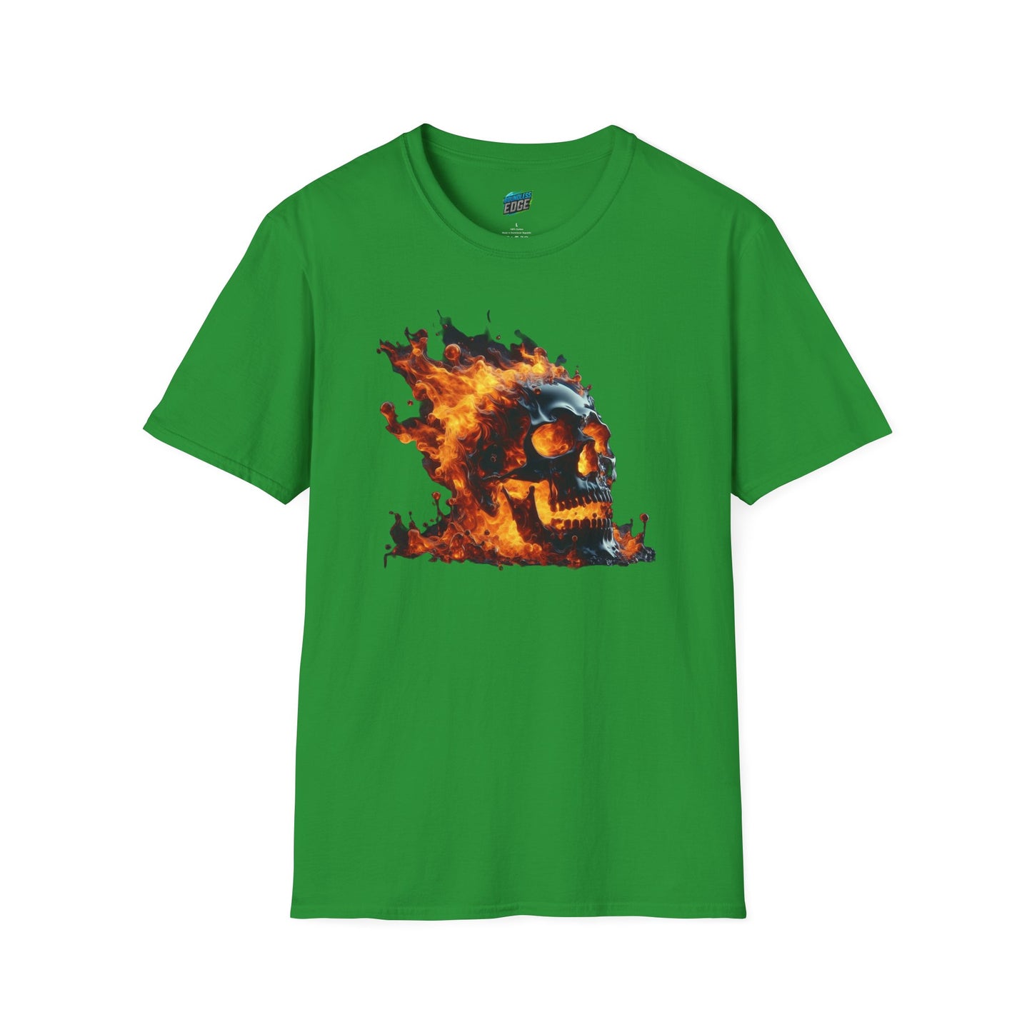 Flaming Skull Horror Men's Basic Softstyle T-Shirt