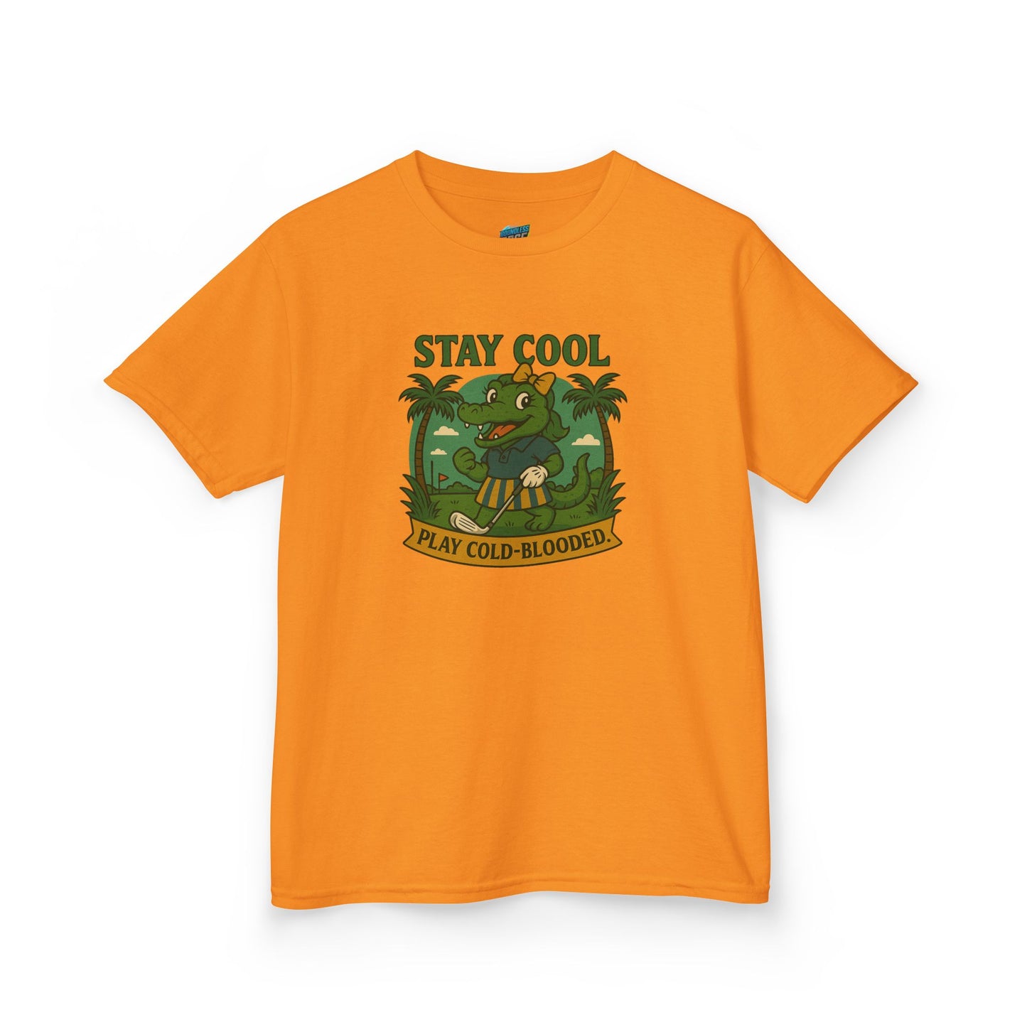 Stay Cool. Play Cold-Blooded Gator Golf Girls' Heavy Cotton T-Shirt
