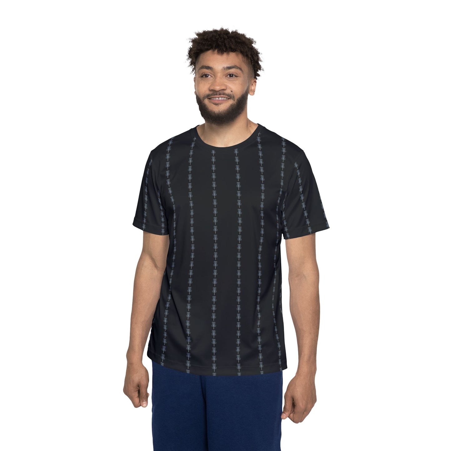 Disc Golf Basket Pin Stripes Men's Jersey Premium T-Shirt