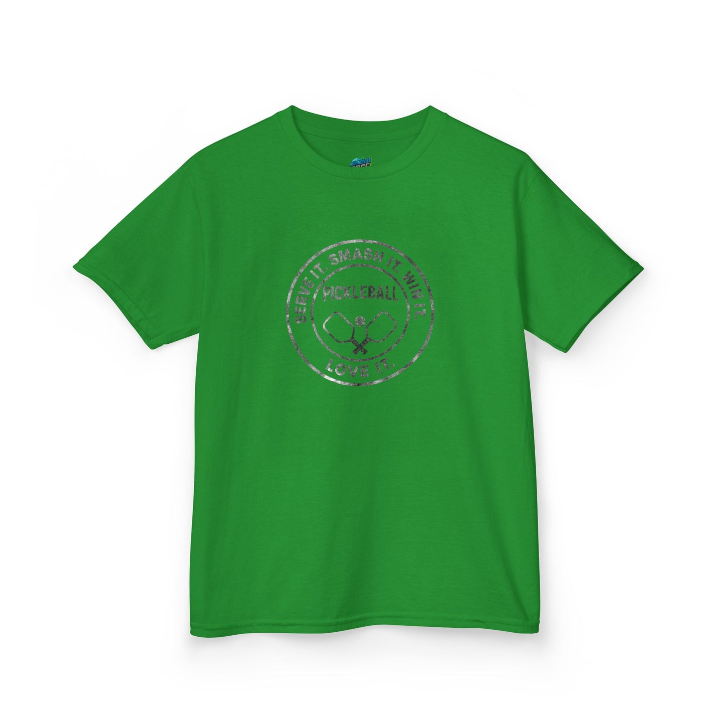 Serve it. Smash it. Win it. Love it. Round Pickleball Girls' Heavy Cotton T-Shirt