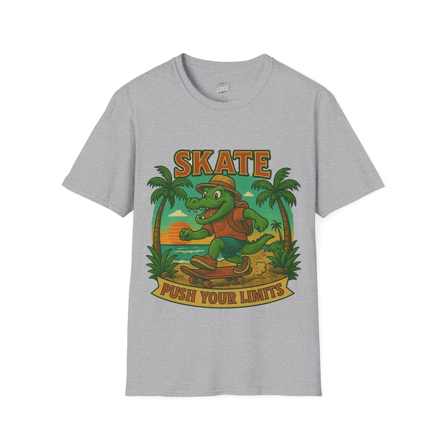 Gator Vibes Skateboarding Edition Men's Basic T-Shirt (Push Your Limits)