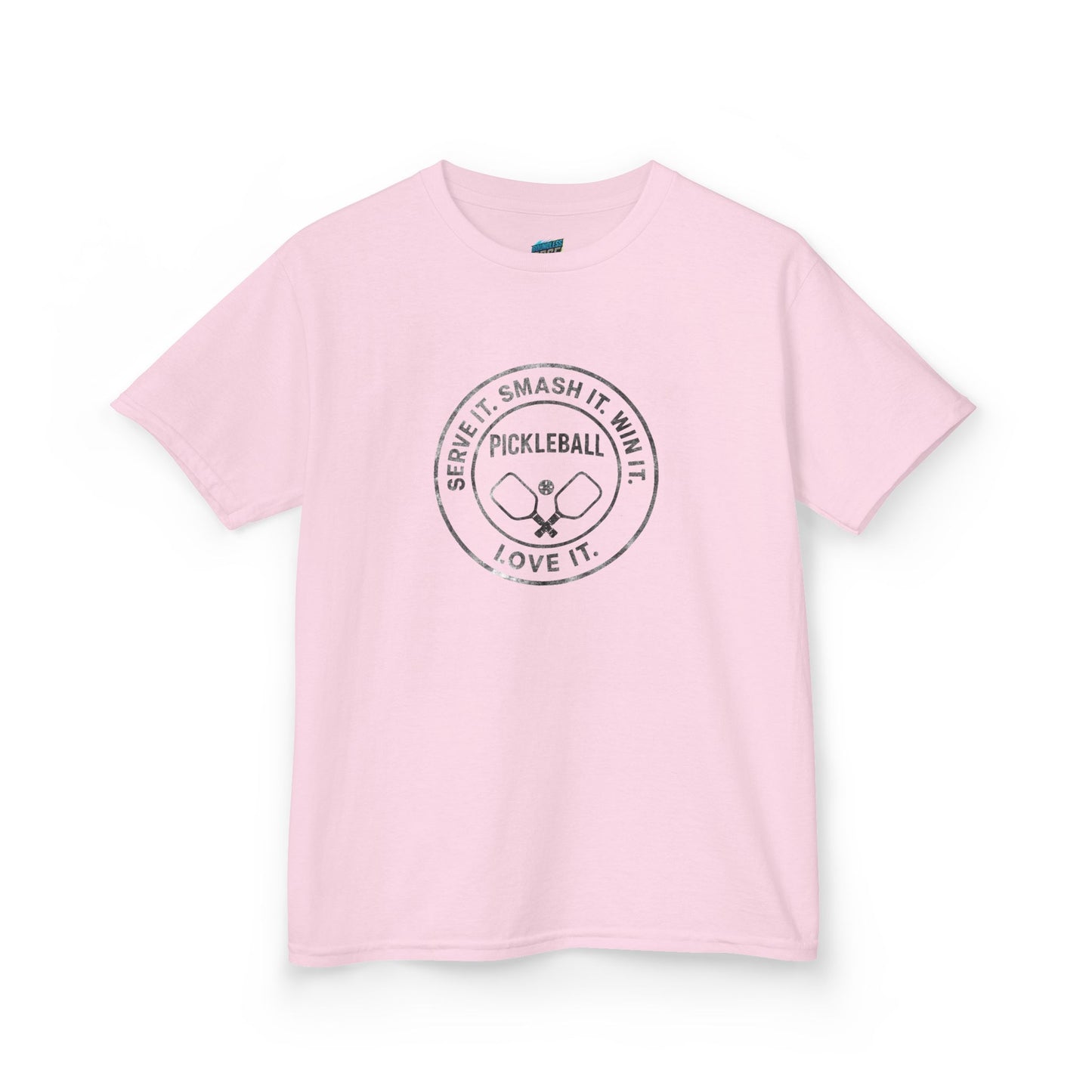 Serve it. Smash it. Win it. Love it. Round Pickleball Boys' Heavy Cotton T-Shirt
