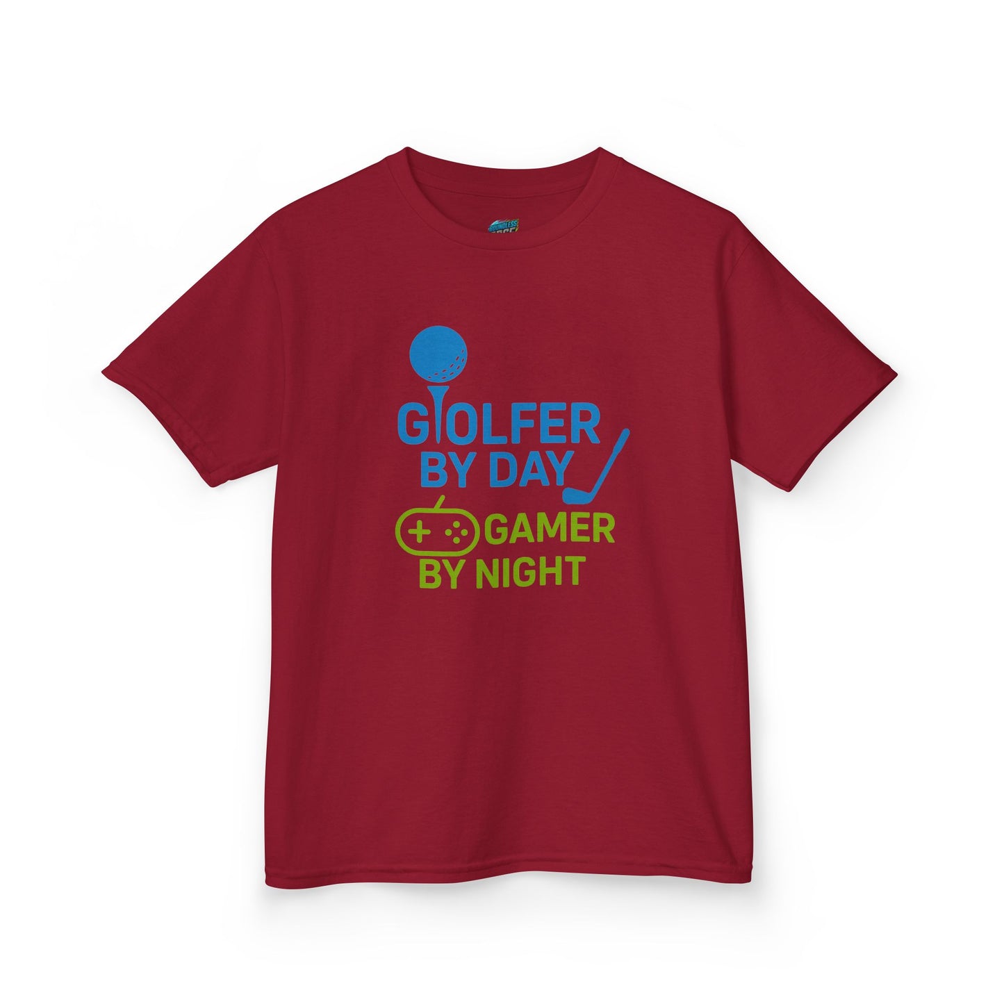 Golfer by Day, Gamer by Night Girls' Heavy Cotton T-Shirt