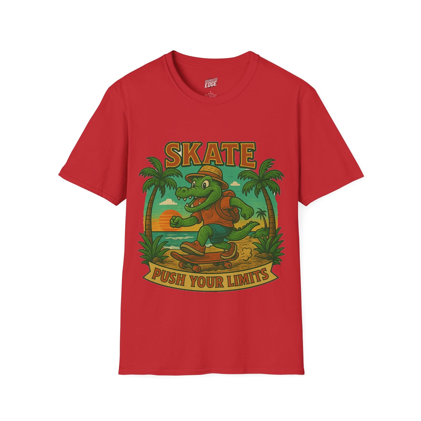 Gator Vibes Skateboarding Edition Men's Basic T-Shirt (Push Your Limits)
