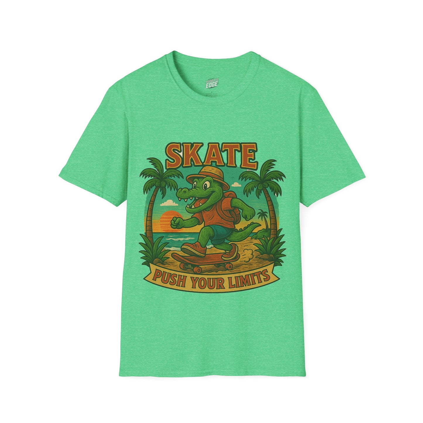 Gator Vibes Skateboarding Edition Men's Basic T-Shirt (Push Your Limits)