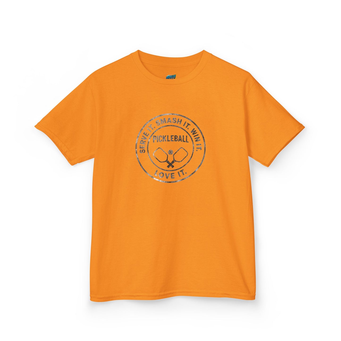 Serve it. Smash it. Win it. Love it. Round Pickleball Girls' Heavy Cotton T-Shirt