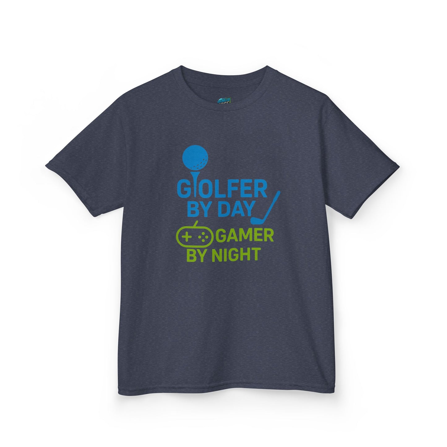 Golfer by Day, Gamer by Night Girls' Heavy Cotton T-Shirt