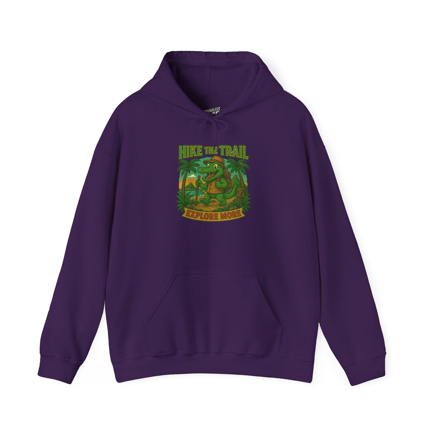 Hike the Trail – Explore More Hiking Men's Basic Heavy Blend Hoodie Sweatshirt