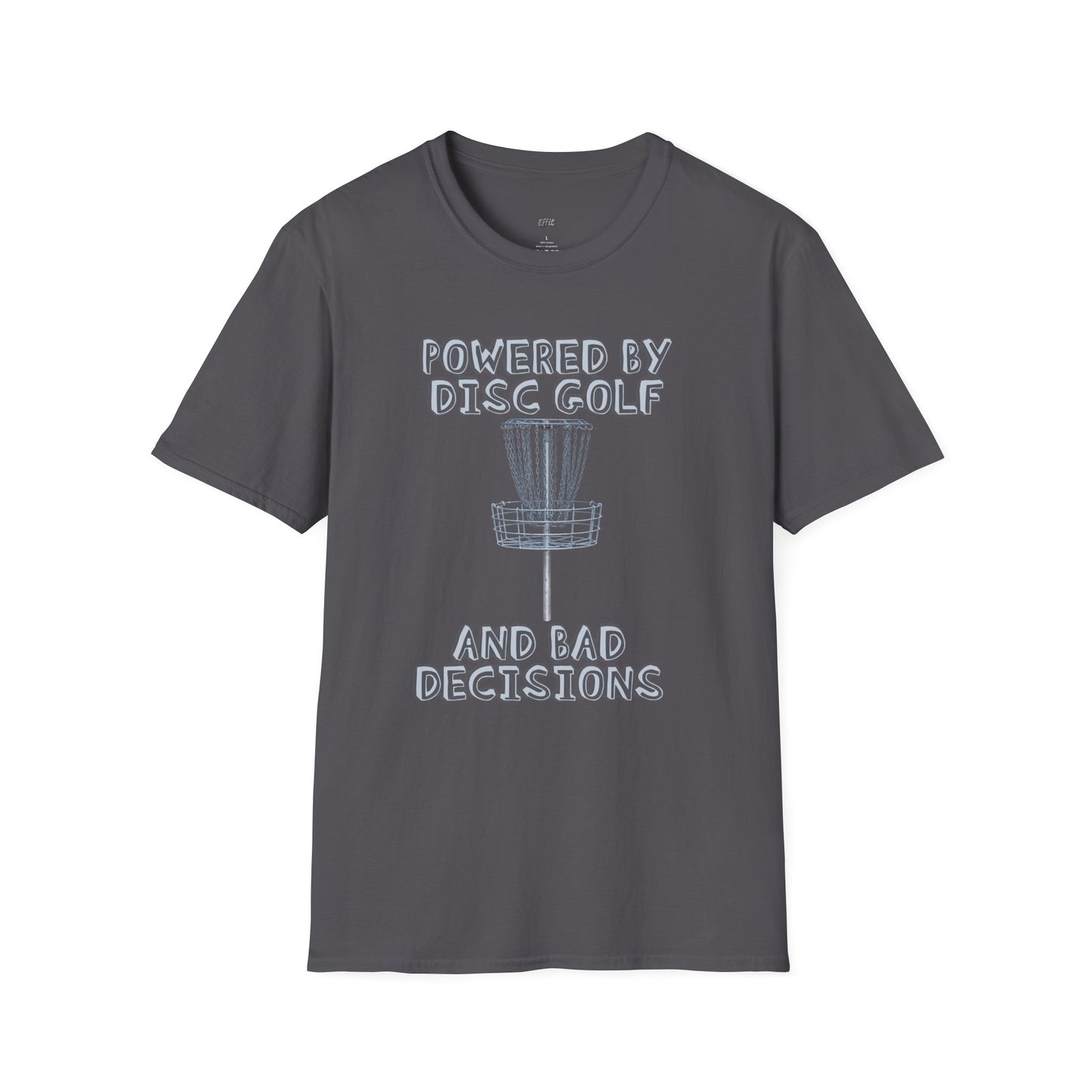 Powered By Disc Golf and Bad Decisions Men's Basic T-Shirt