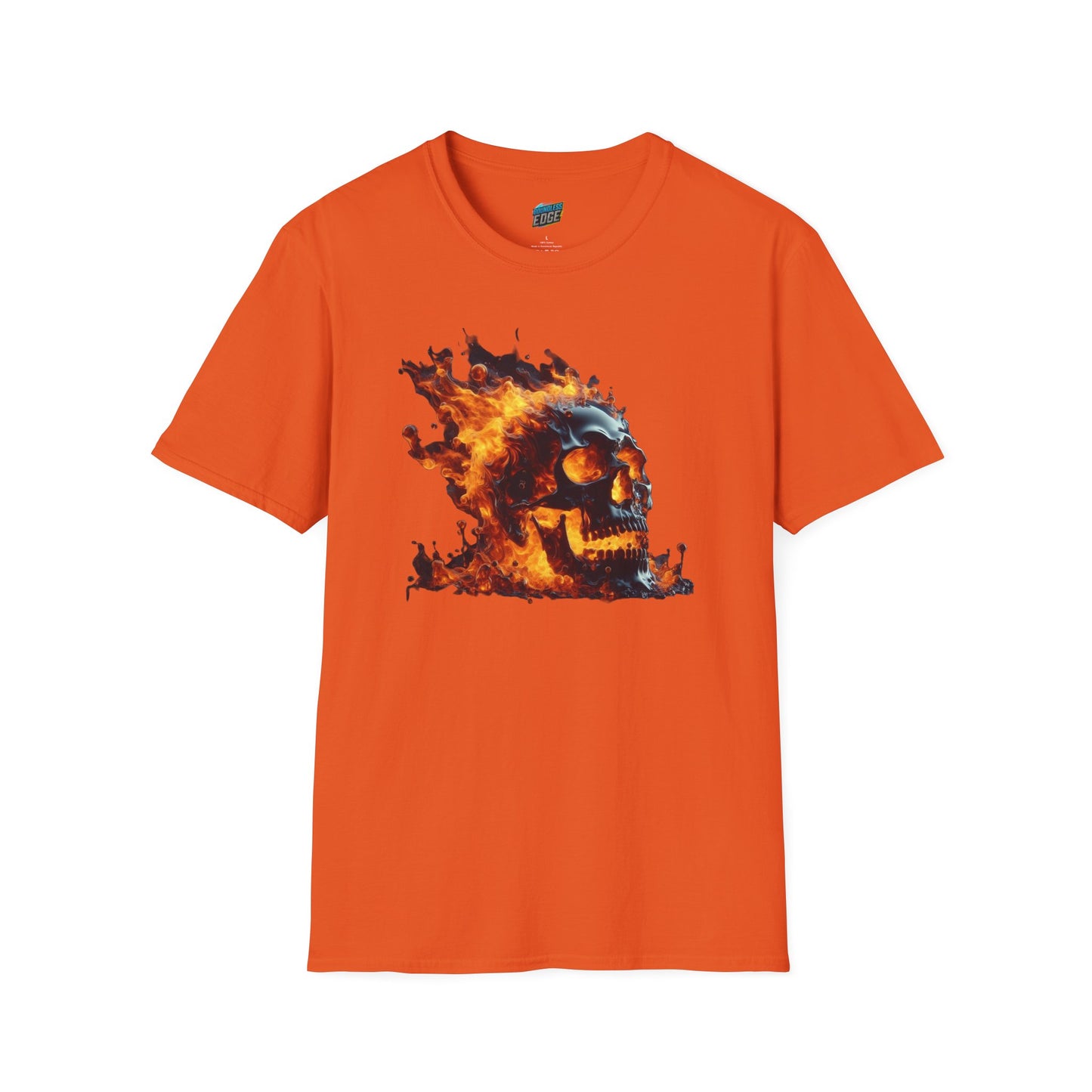 Flaming Skull Horror Men's Basic Softstyle T-Shirt