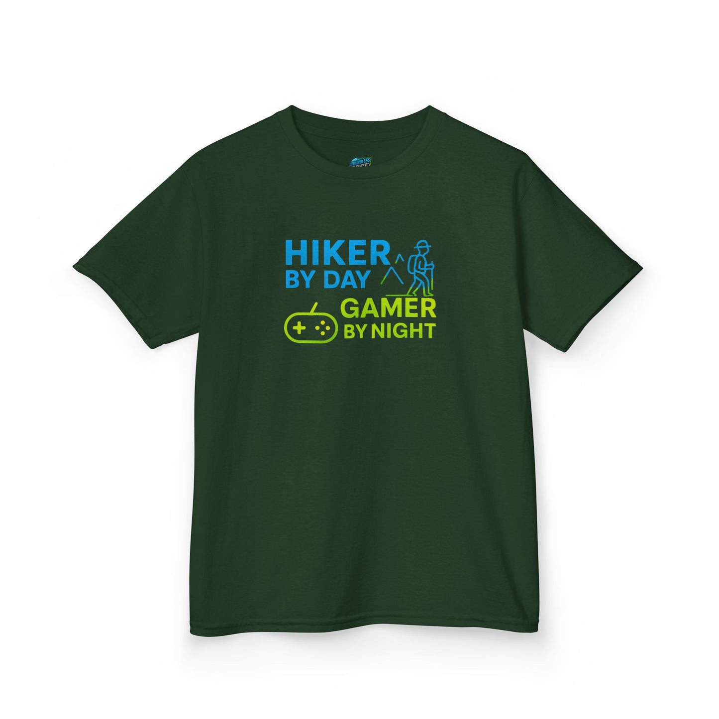 Hiker by Day, Gamer by Night Hiking Girls' Heavy Cotton T-Shirt