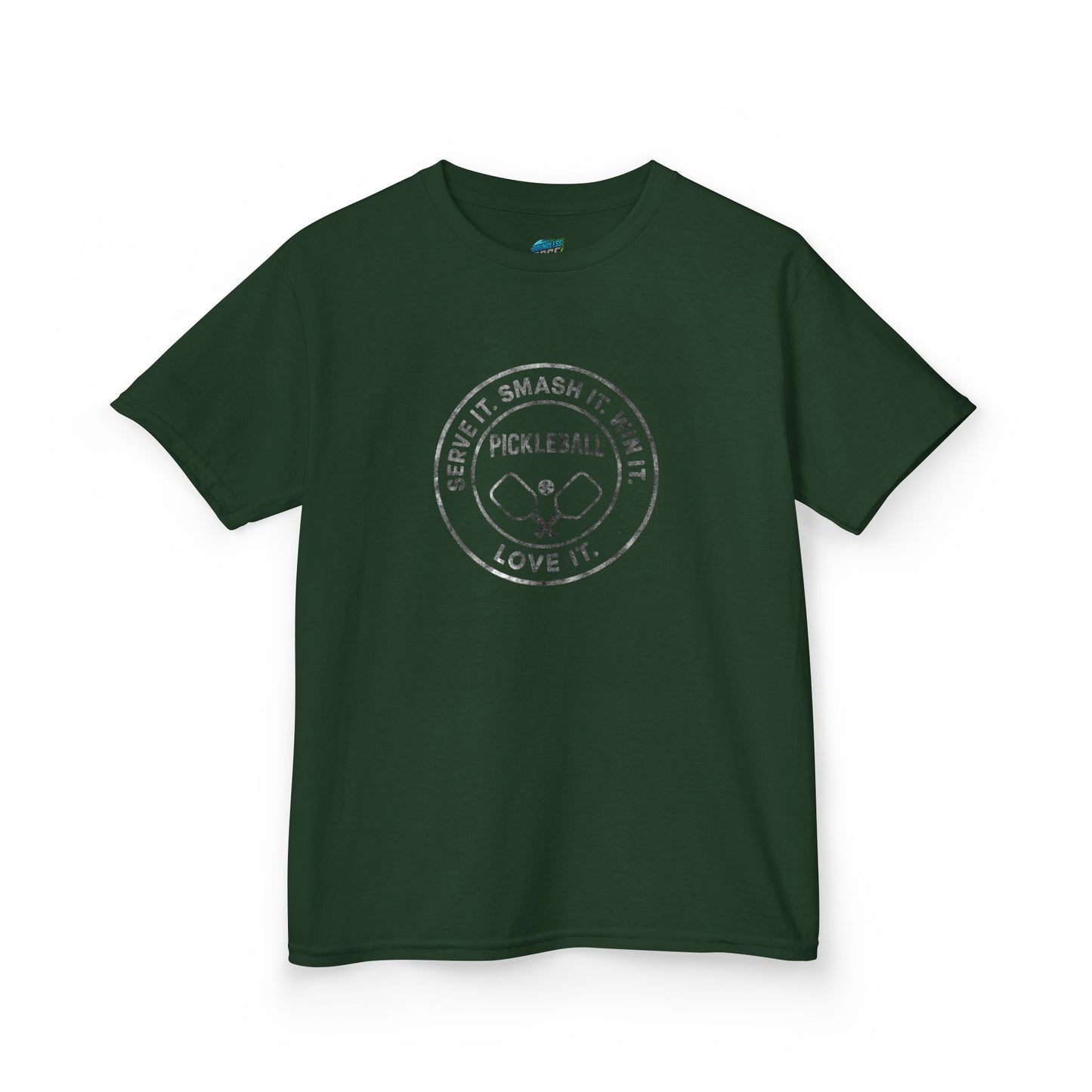 Serve it. Smash it. Win it. Love it. Round Pickleball Girls' Heavy Cotton T-Shirt