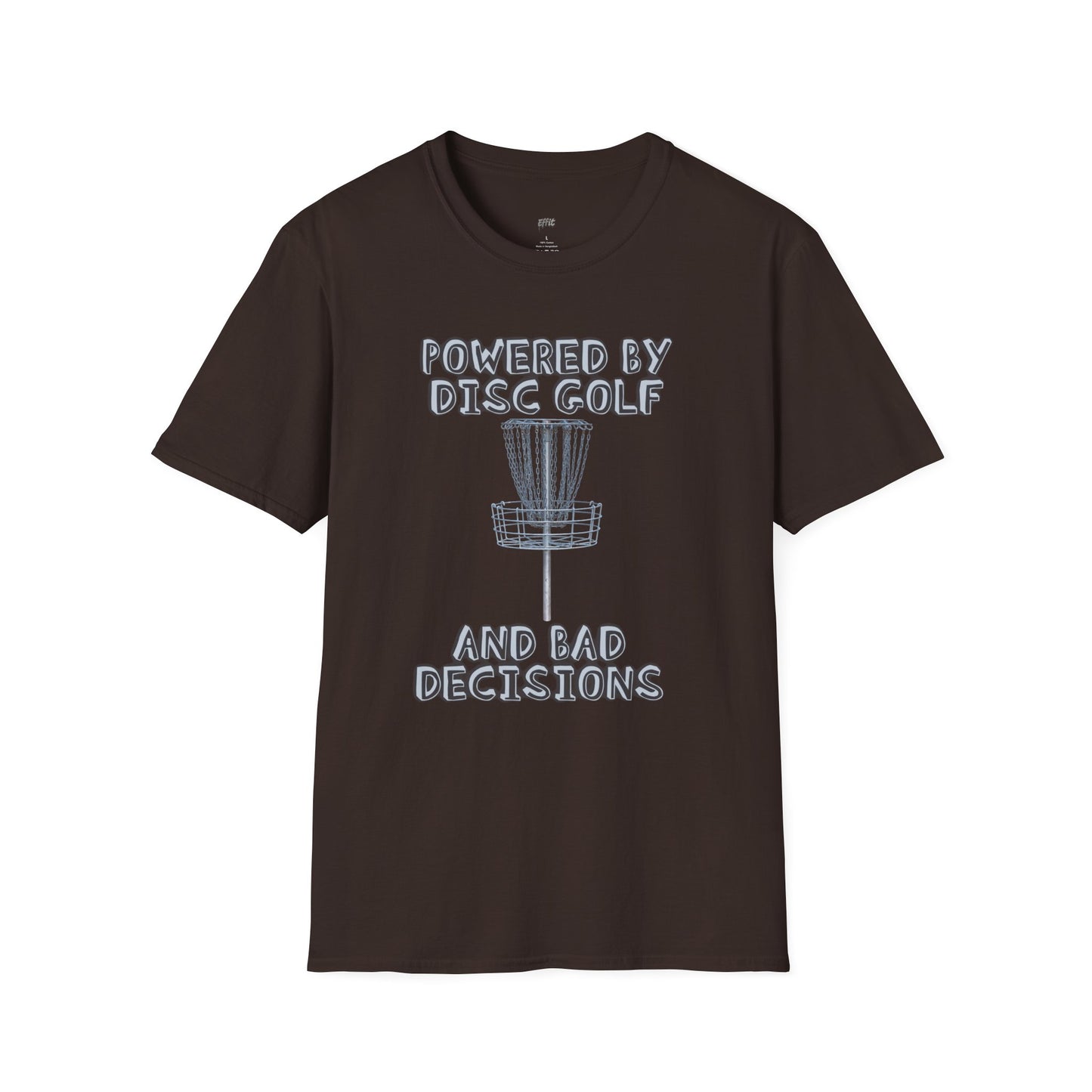 Powered By Disc Golf and Bad Decisions Men's Basic T-Shirt