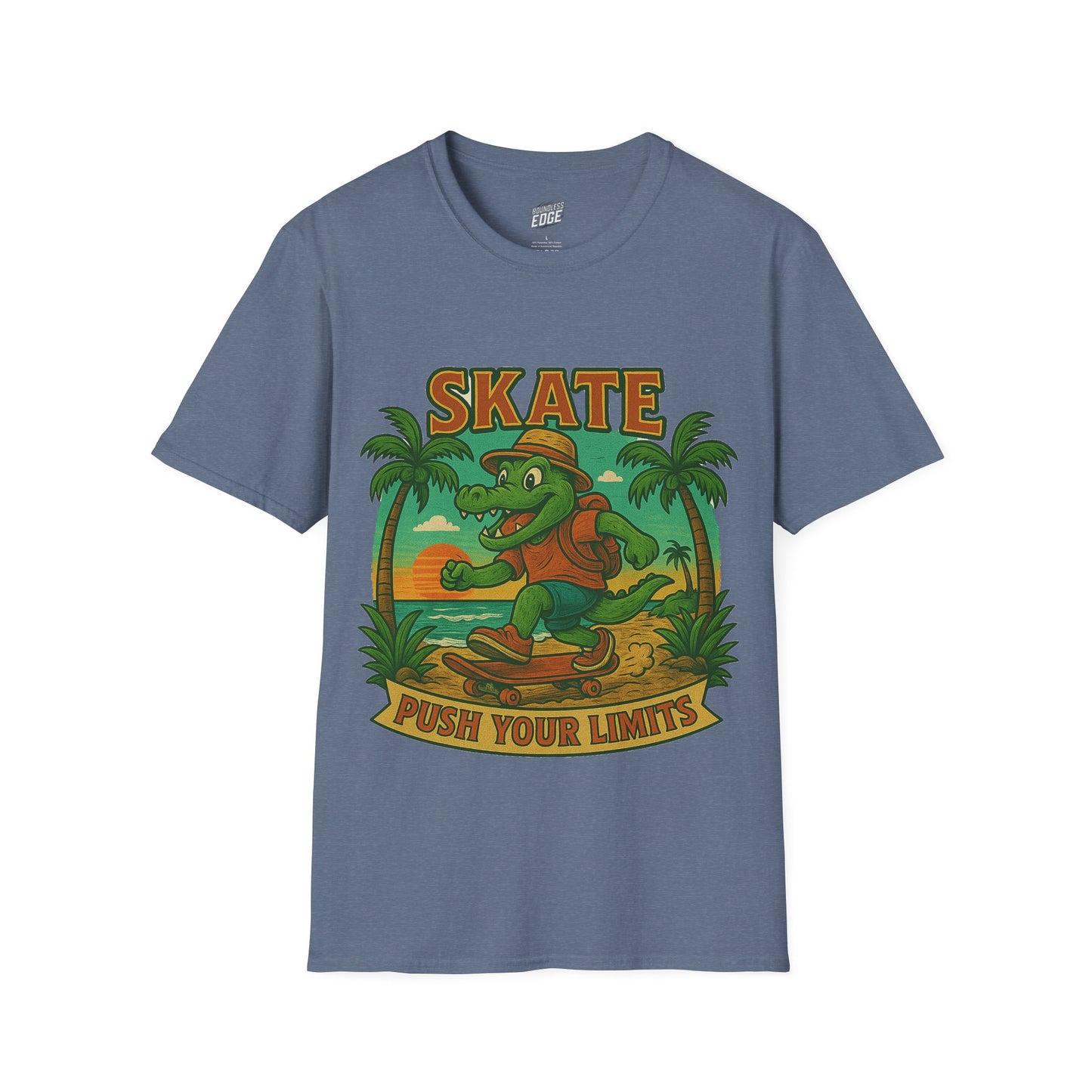 Gator Vibes Skateboarding Edition Men's Basic T-Shirt (Push Your Limits)
