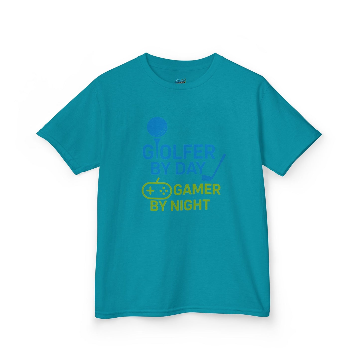 Golfer by Day, Gamer by Night Girls' Heavy Cotton T-Shirt