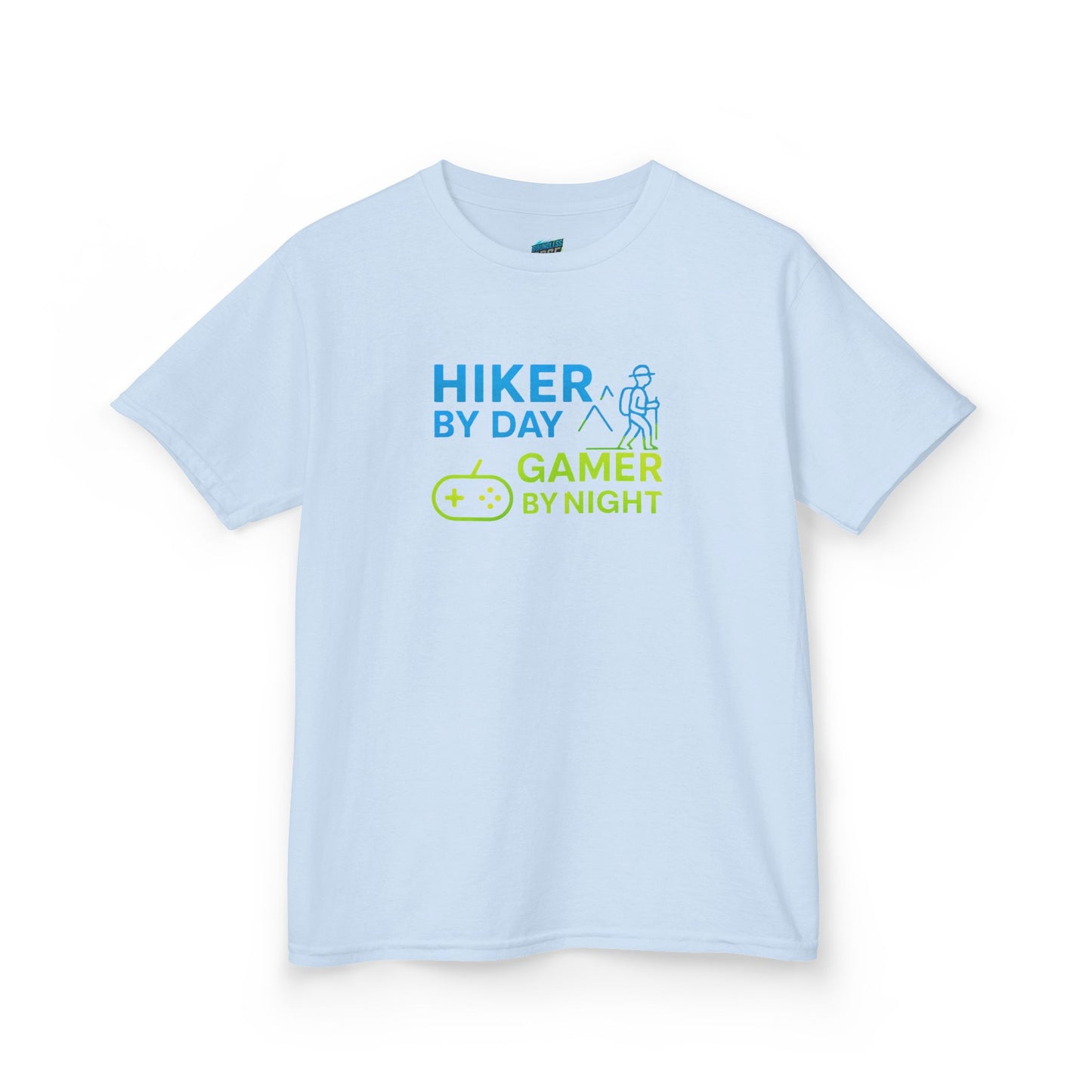 Hiker by Day, Gamer by Night Hiking Girls' Heavy Cotton T-Shirt
