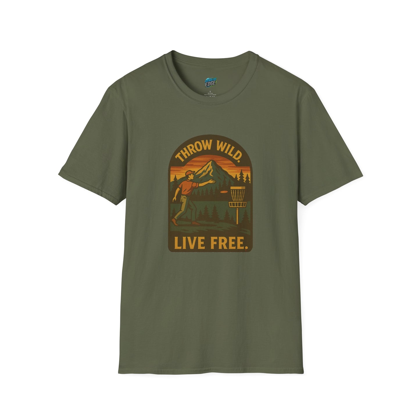 Throw Wild. Live Free. Disc Golf Vintage Men's Basic T-Shirt