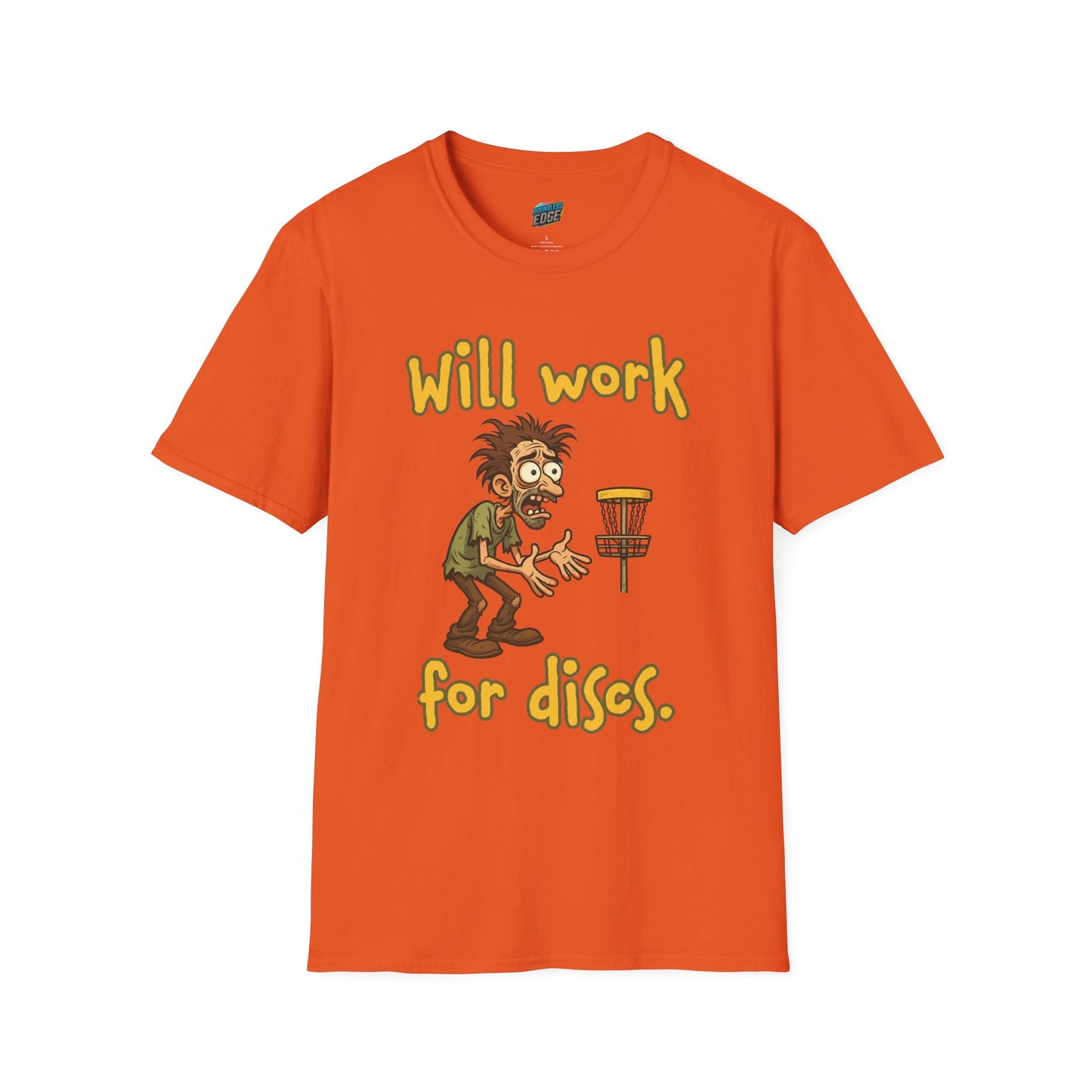 Will Work For Discs Disc Golf Humor Men's Basic T-Shirt