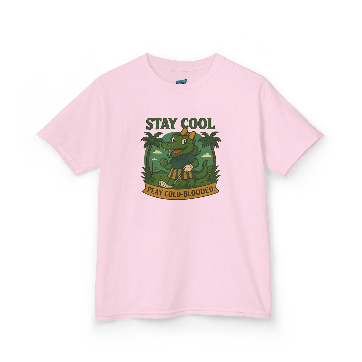 Stay Cool. Play Cold-Blooded Gator Golf Girls' Heavy Cotton T-Shirt